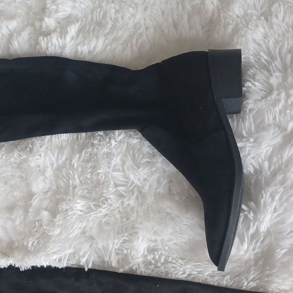 STEVE MADDEN Jody Black Faux Suede Over The Knee Riding Boots SZ 6.5 New w/o Box - Picture 5 of 10